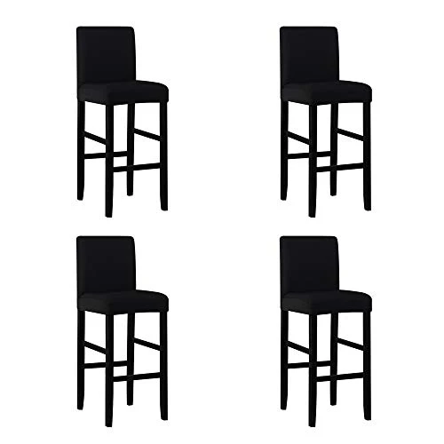 PandaHug - Set di 4 fodere per sgabello da bar, estensibili con schienale, protezione per sedia da sala da pranzo, colore:...