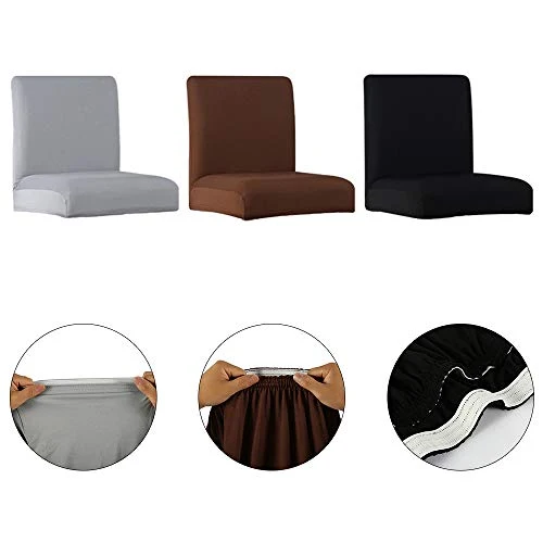 PandaHug - Set di 4 fodere per sgabello da bar, estensibili con schienale, protezione per sedia da sala da pranzo, colore:...