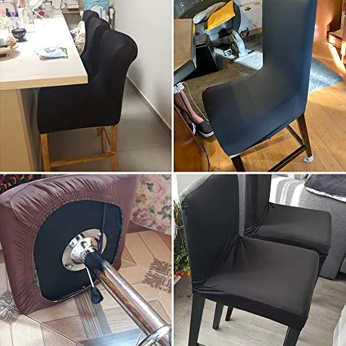 PandaHug - Set di 4 fodere per sgabello da bar, estensibili con schienale, protezione per sedia da sala da pranzo, colore:...