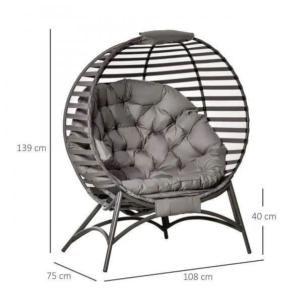 Papasan sedia lounge sedia pieghevole cestino sedia ovale sabbia marrone