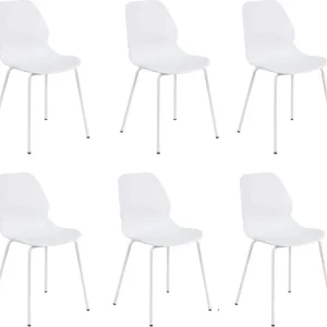 PAULE - set di 6 sedie moderne plastica Bianco Milani Home