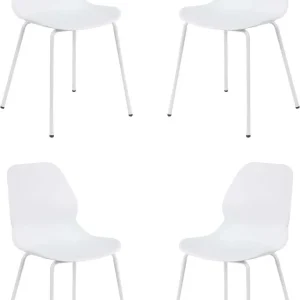 PAULE - set di 4 sedie moderne plastica Bianco Milani Home