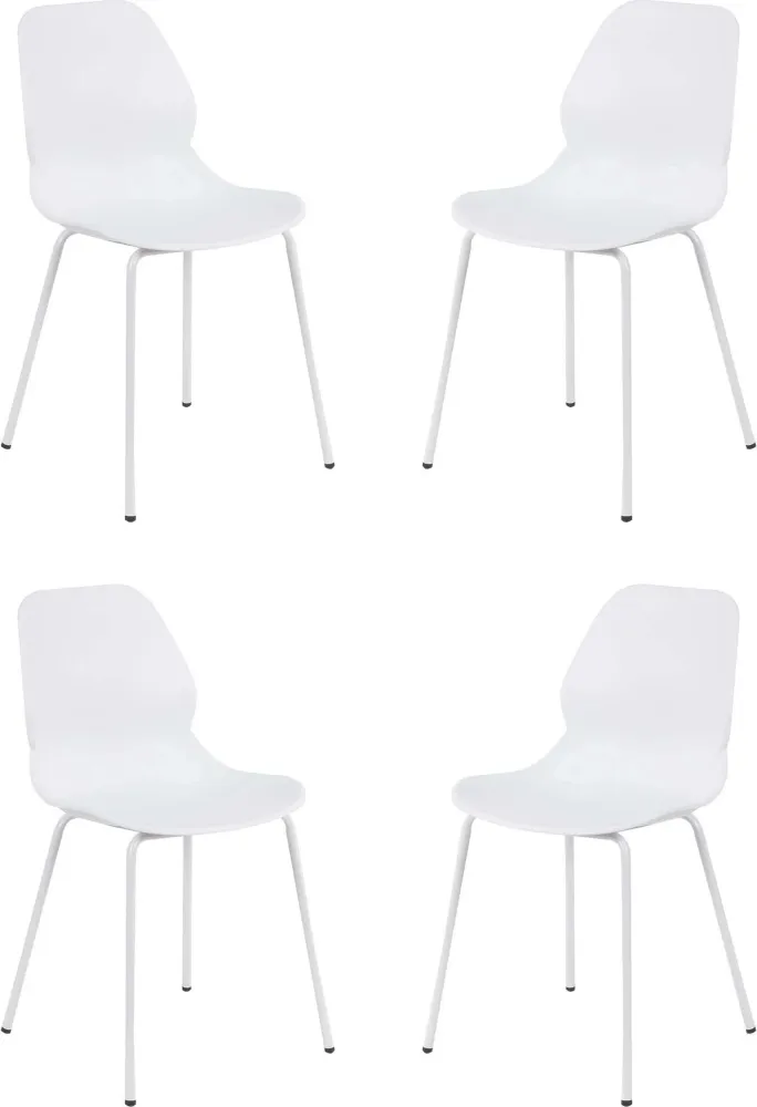 PAULE - set di 4 sedie moderne plastica Bianco Milani Home