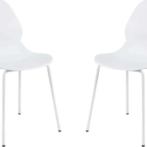 PAULE - set di 2 sedie moderne plastica Bianco Milani Home