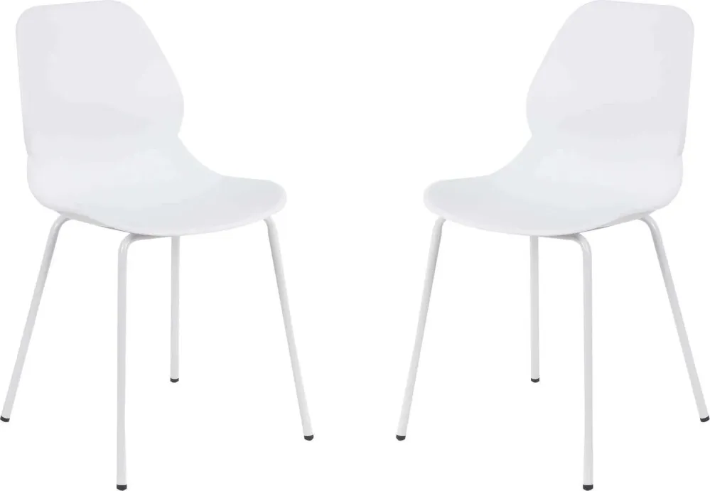 PAULE - set di 2 sedie moderne plastica Bianco Milani Home