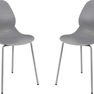 PAULE - set di 2 sedie moderne plastica Grigio Milani Home