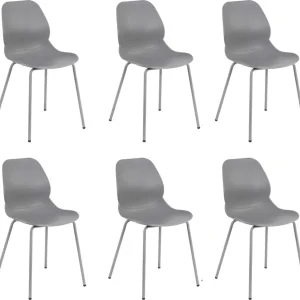 PAULE - set di 6 sedie moderne plastica Grigio Milani Home
