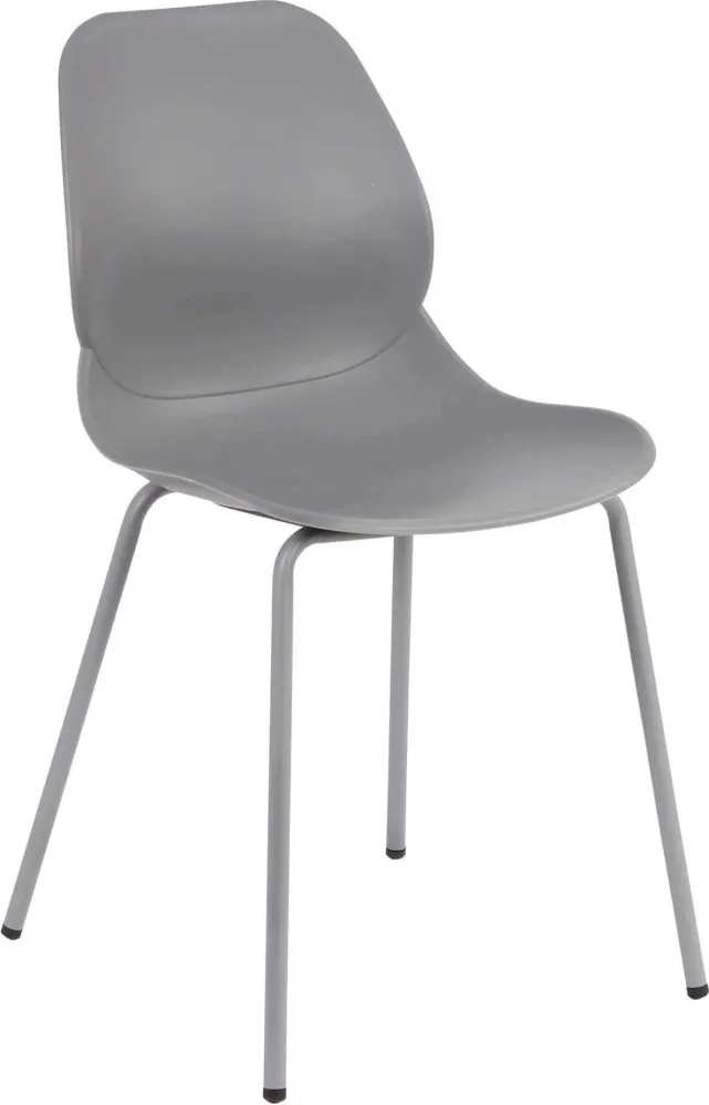 PAULE - set di 6 sedie moderne plastica Grigio Milani Home