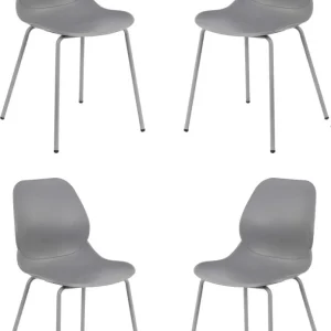 PAULE - set di 4 sedie moderne plastica Grigio Milani Home