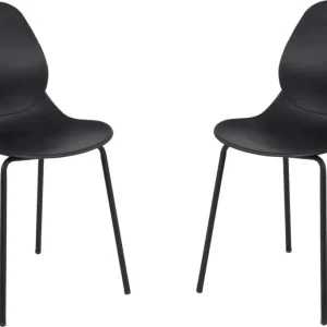 PAULE - set di 2 sedie moderne plastica Nero Milani Home