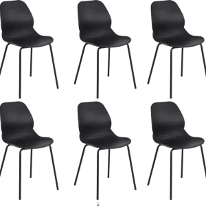 PAULE - set di 6 sedie moderne plastica Nero Milani Home