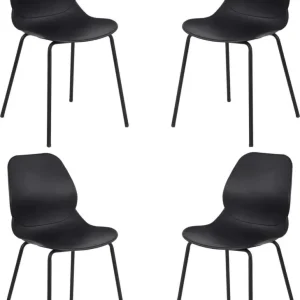 PAULE - set di 4 sedie moderne plastica Nero Milani Home
