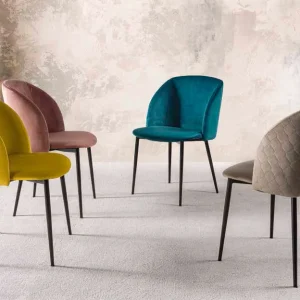 Pigalle Custom - Set da 4 Sedia poltroncina rivestita velluto cm 52x58x83h - vari colori