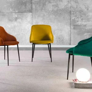 Pigalle Due - Set da 4 Sedia design poltroncina velluto cm 54x58x84h - vari colori