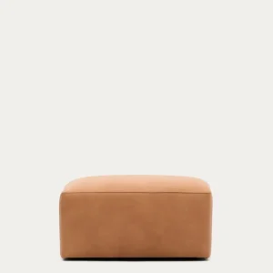 Poggiapiedi Blok pelle marrone 90 x 74 cm