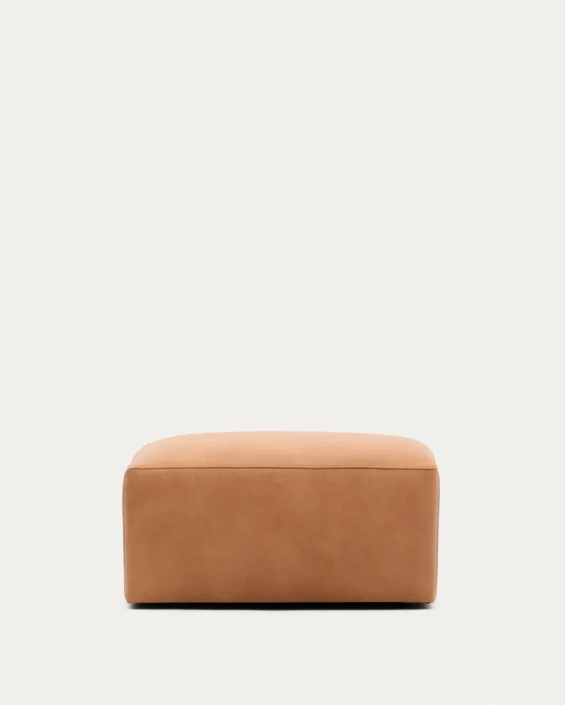 Poggiapiedi Blok pelle marrone 90 x 74 cm