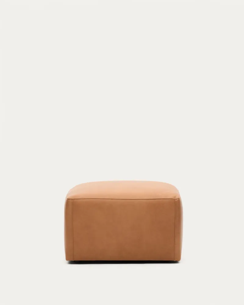 Poggiapiedi Blok pelle marrone 90 x 74 cm