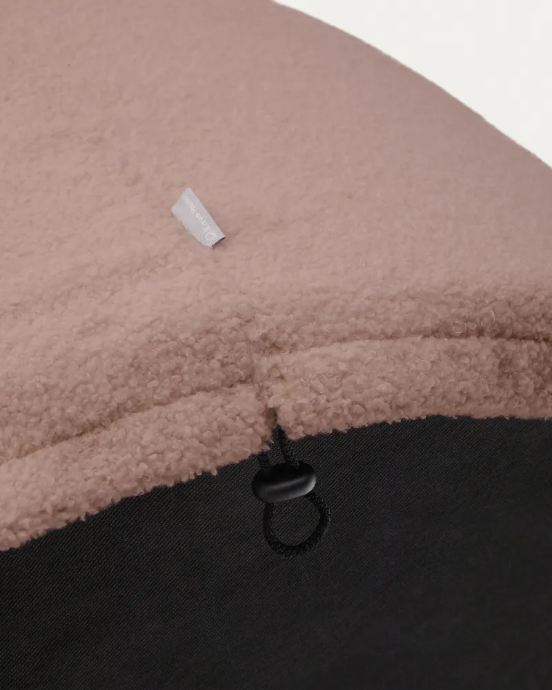 Poggiapiedi Kaeli sfoderabile bouclé rosa Ø 90 cm