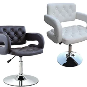 Polironeshop LISBONA Poltrona Sgabello Girevole Elegante Similpelle da Bianco
