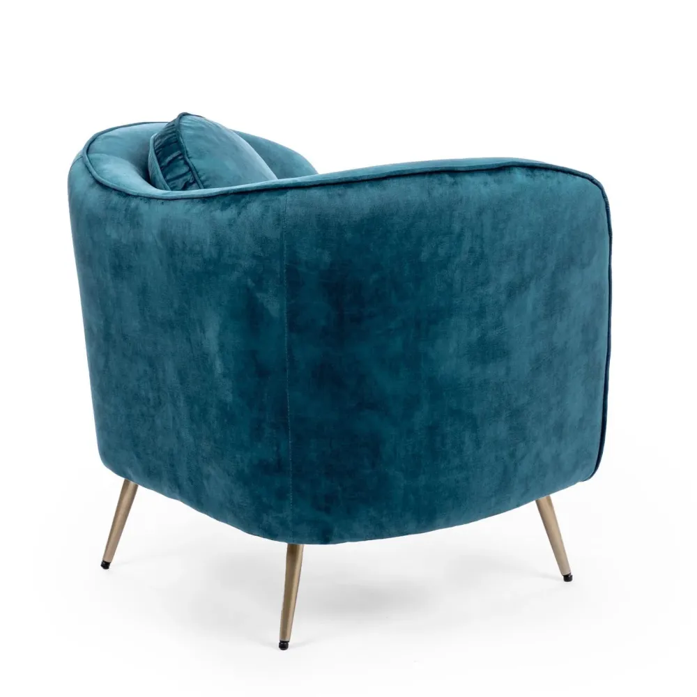 Poltrona 91x78x65 cm Velluto Ottanio