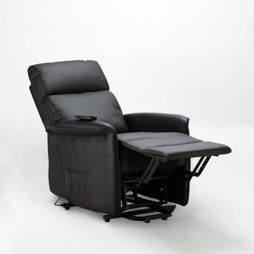 Poltrona Alzapersona Elettrica 1 Motore 60x73x104 cmin Similpelle Nero