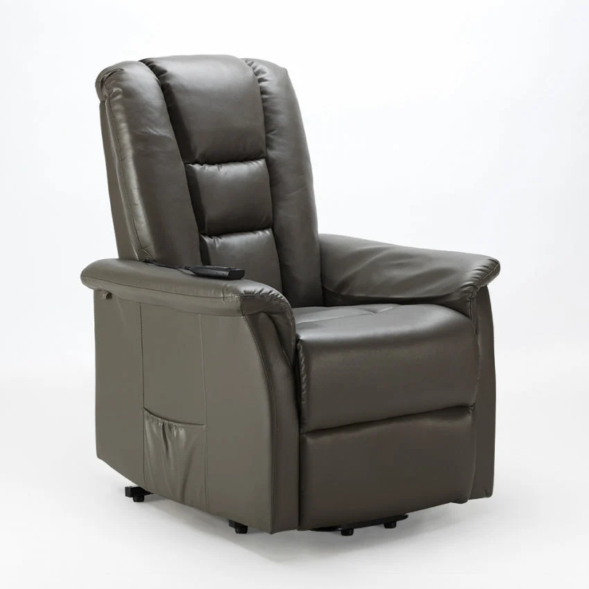 Poltrona Alzapersona Elettrica 1 Motore 68x77x109 cmin Similpelle Grigio