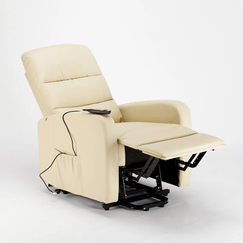 Poltrona Alzapersona Elettrica 1 Motore 71x76x116 cmin Similpelle Beige