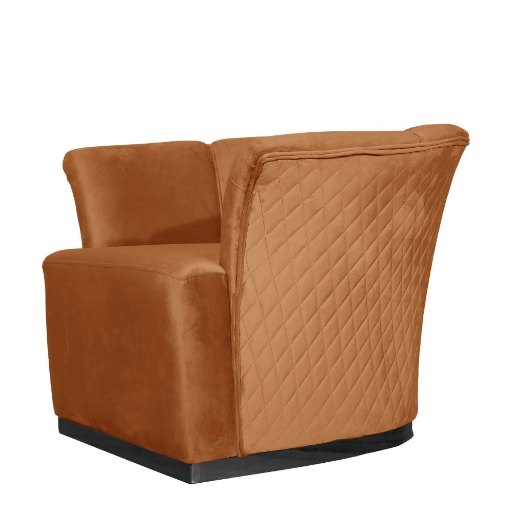 Poltrona Argentario 90x85x70 cm Velluto Berger mattone base nera