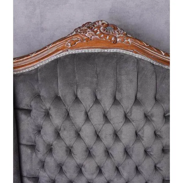 POLTRONA BAROCCA CON ALETTE POLTRONA ROYAL THRONE ANTICO MARRONE GRIGIO