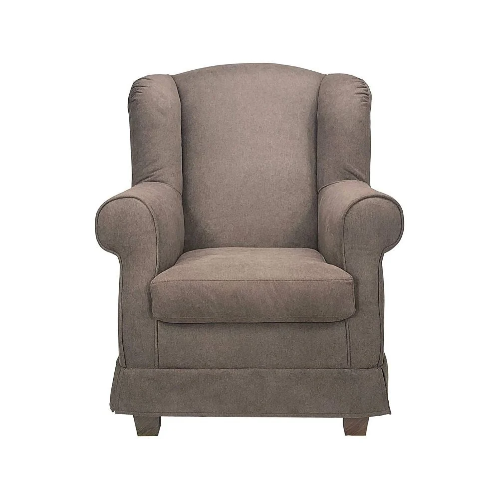 Poltrona Bergere 103x87x84 cm tessuto tortora