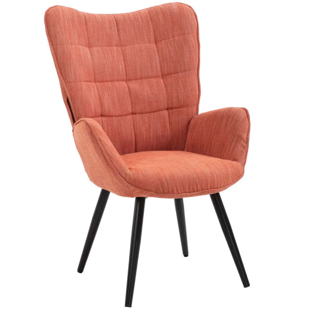 Poltrona da Casa Ufficio Papaya Tessuto Sedia con Seduta Ergonomica e Braccioli