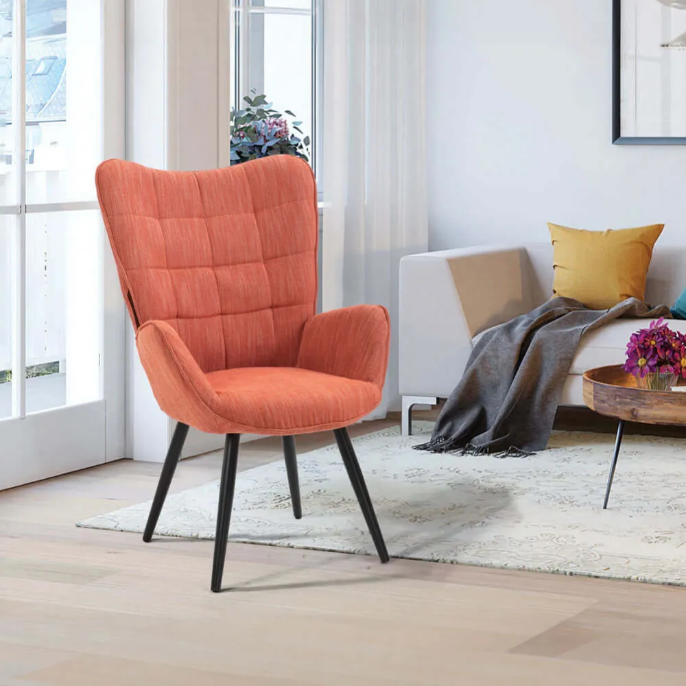 Poltrona da Casa Ufficio Papaya Tessuto Sedia con Seduta Ergonomica e Braccioli