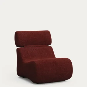 Poltrona club bouclé bordeaux