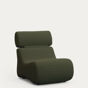 Poltrona club bouclé verde scuro