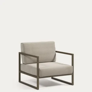 Poltrona Comova 100% outdoor grigio chiaro e verde alluminio