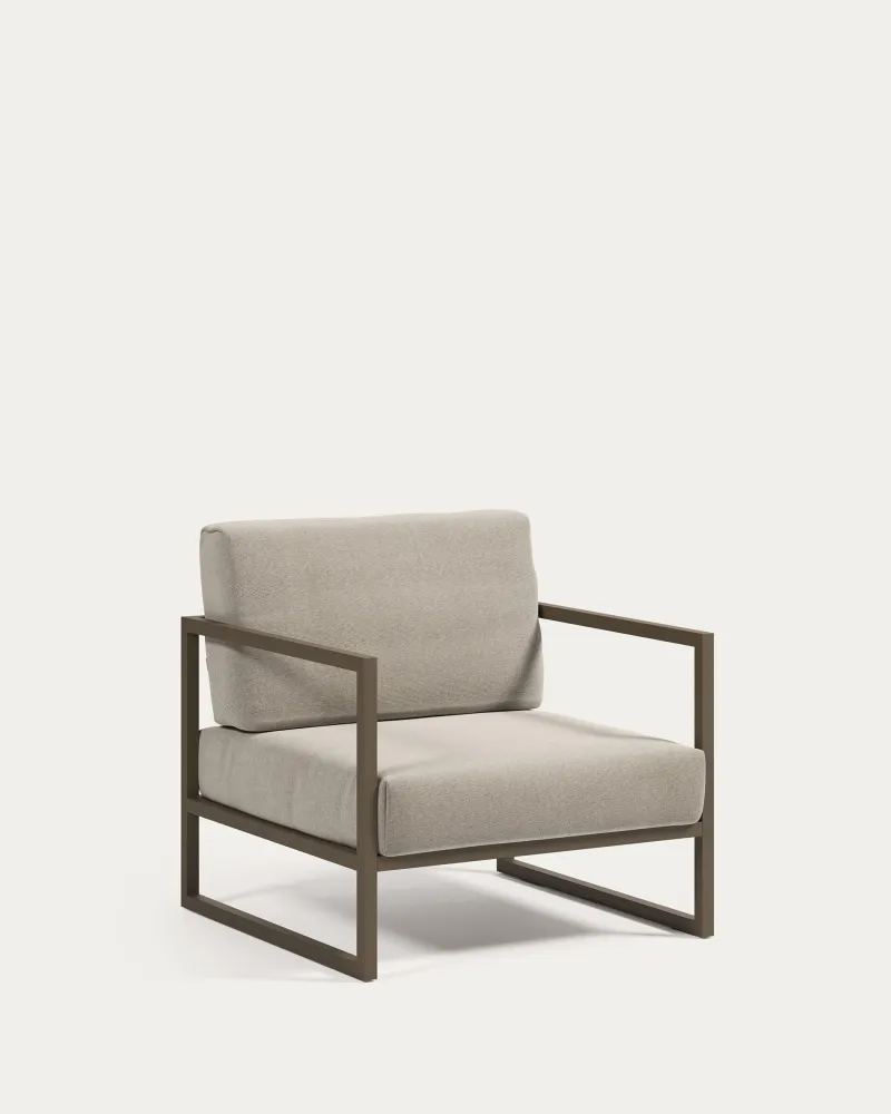 Poltrona Comova 100% outdoor grigio chiaro e verde alluminio