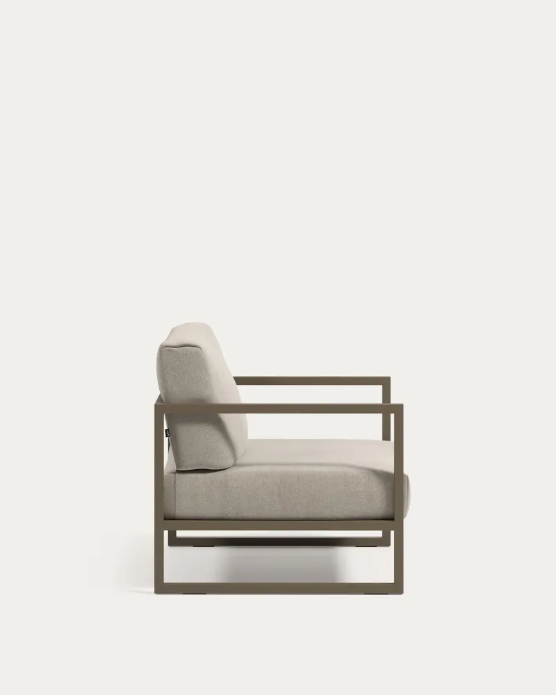 Poltrona Comova 100% outdoor grigio chiaro e verde alluminio
