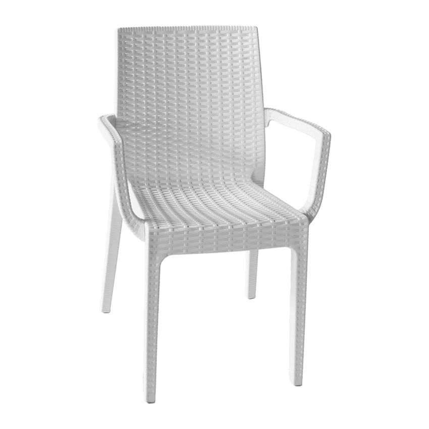 Poltrona Dafne Resina Rattan Bianca