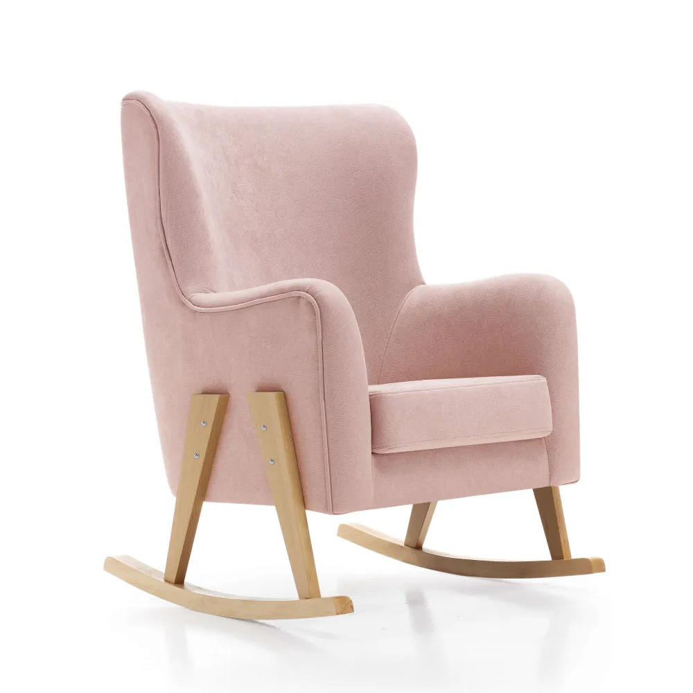 Poltrona d'allattamento con gambe legno tessuto · Glam