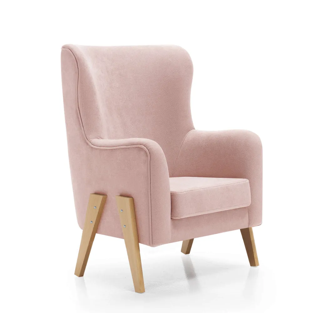 Poltrona d'allattamento con gambe legno tessuto · Glam
