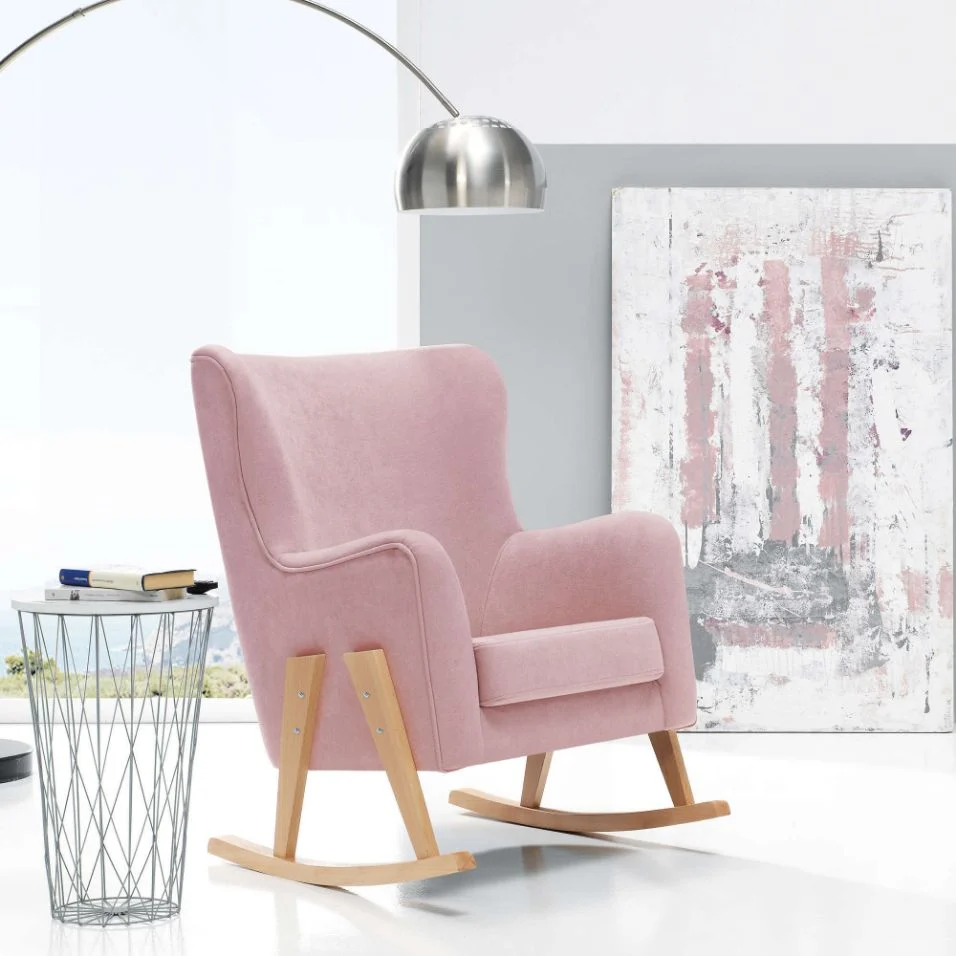 Poltrona d'allattamento con gambe legno tessuto · Glam