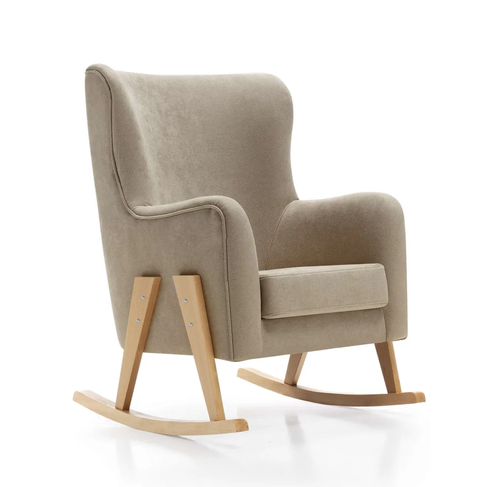 Poltrona d'allattamento con gambe legno tessuto · Glam