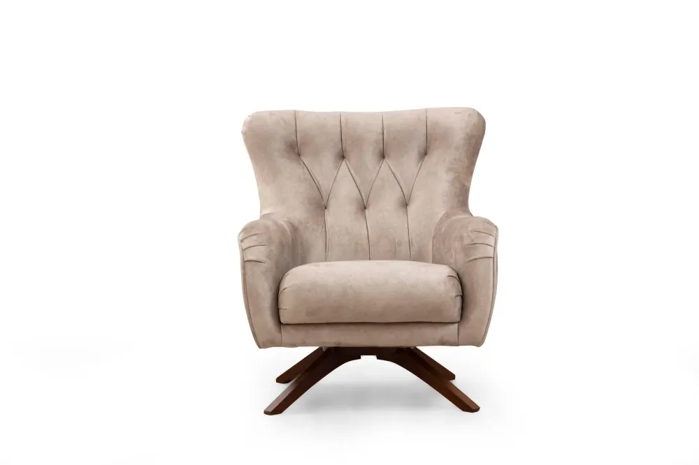 Poltrona design con braccioli tessuto lavorazione capitonné cm 78x92x86h