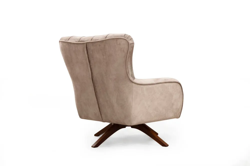 Poltrona design con braccioli tessuto lavorazione capitonné cm 78x92x86h