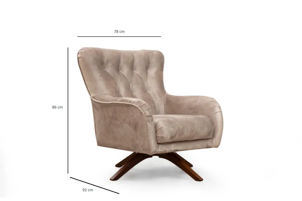 Poltrona design con braccioli tessuto lavorazione capitonné cm 78x92x86h