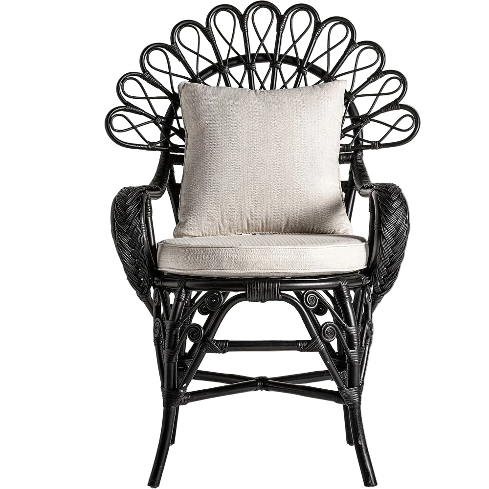 Poltrona design rattan nero
