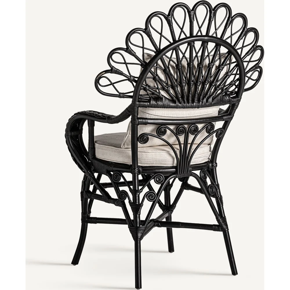 Poltrona design rattan nero