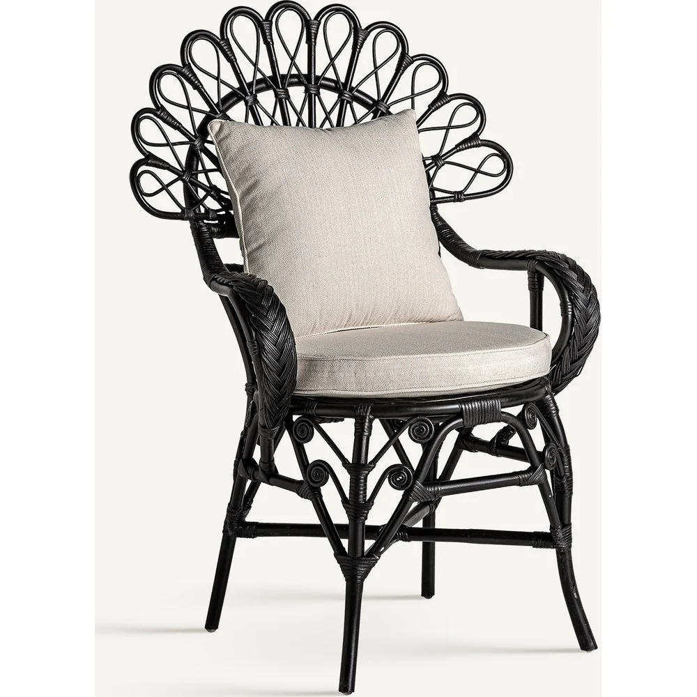 Poltrona design rattan nero