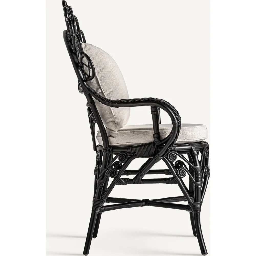 Poltrona design rattan nero