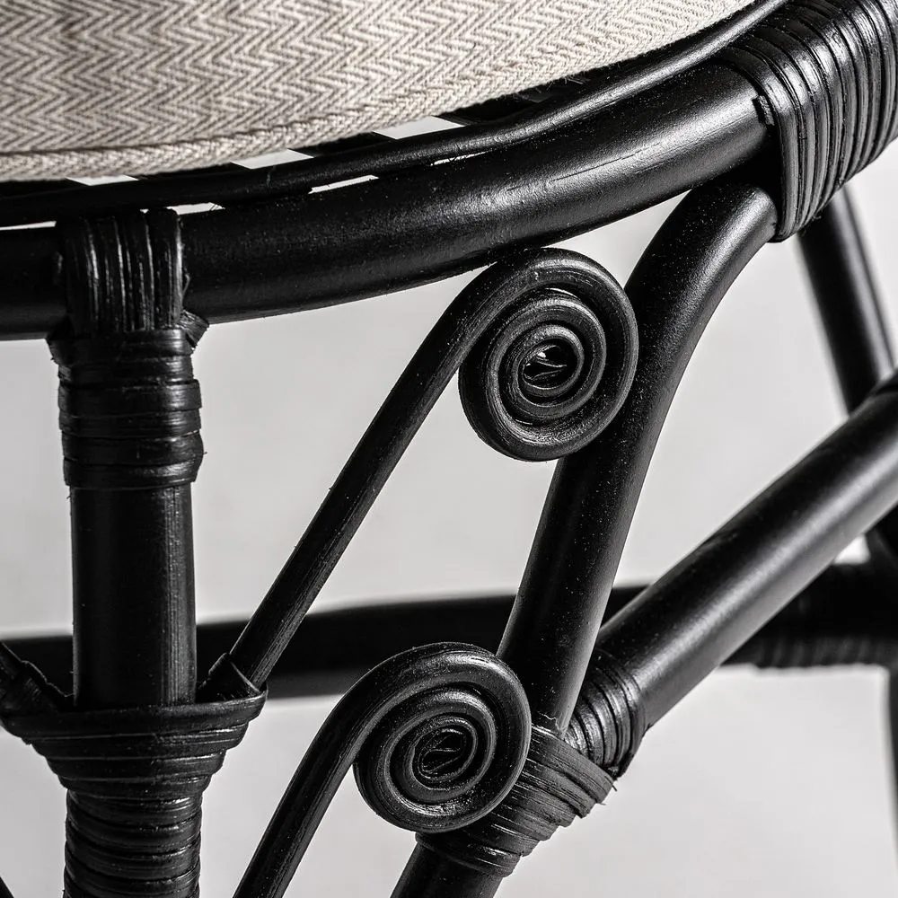 Poltrona design rattan nero